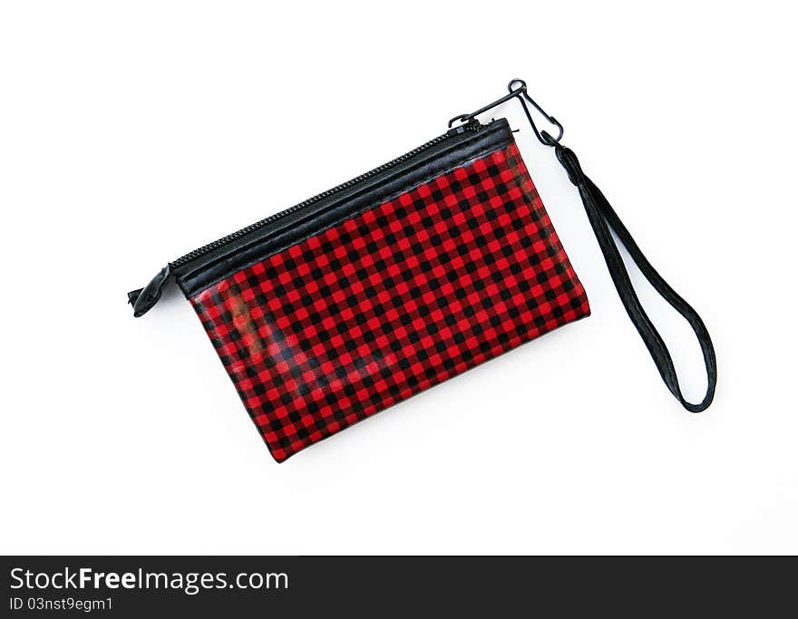 Red and Black checkered wallet purse