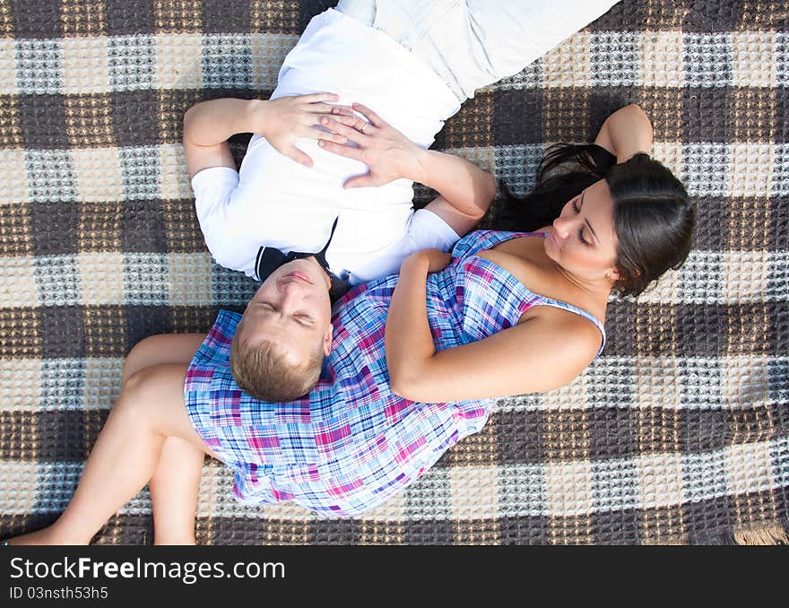 Happy young couple expecting a baby