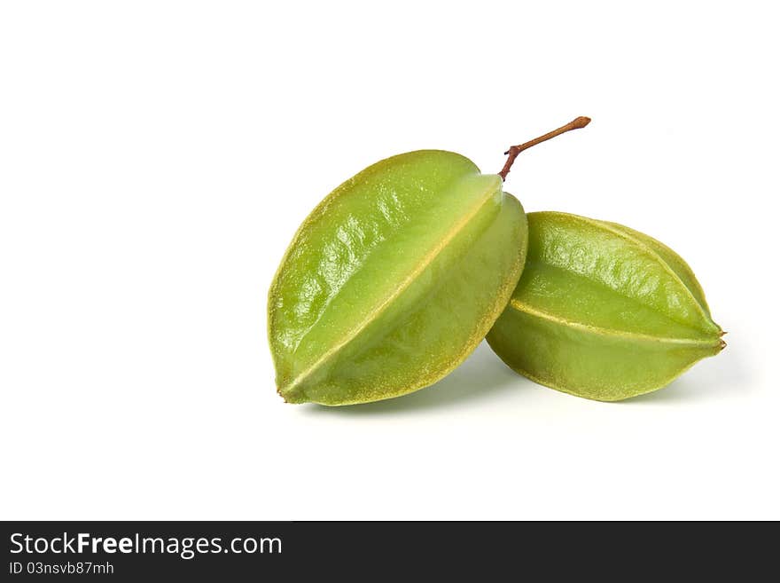 Two young starfruit