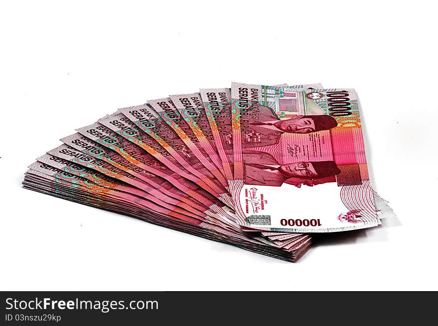 Money Pile Rp.100.000 rupiah.