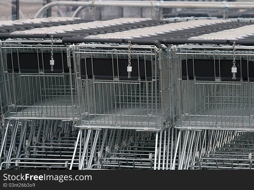 Shopping carts at the super market