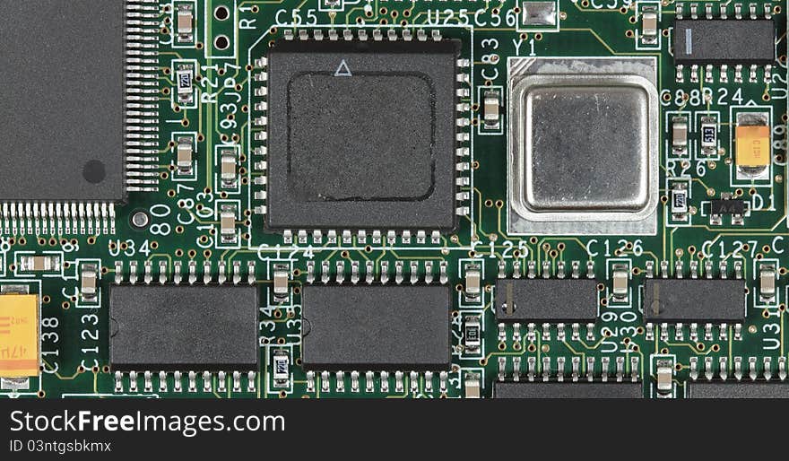 The green printed circuit-board