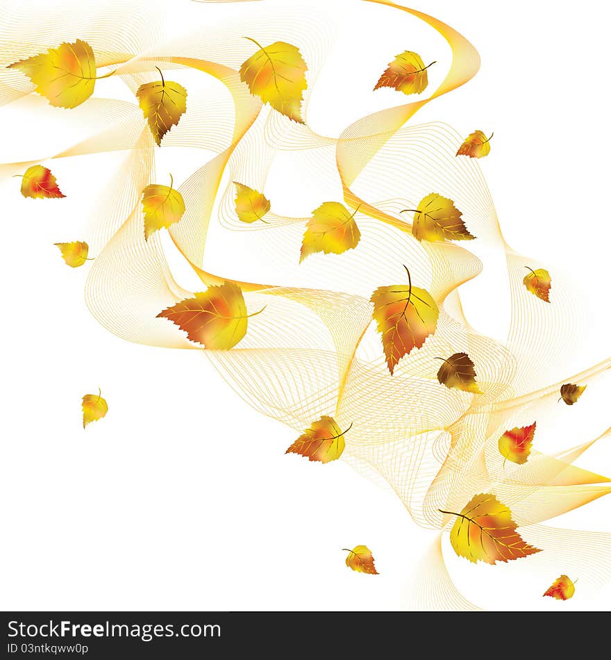 Falling colorful leaves. Vector illustration. Falling colorful leaves. Vector illustration