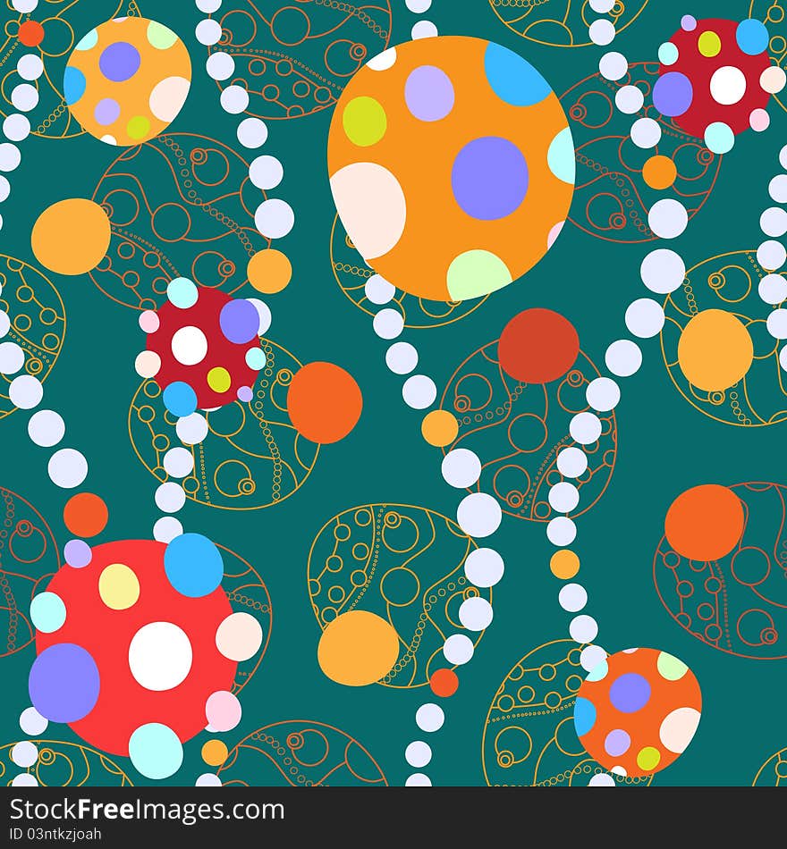 Abstract seamless background with bright shapes