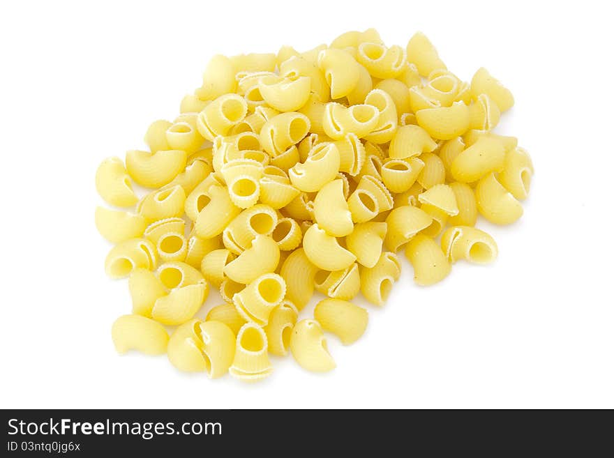 Macaroni pasta isolated on white background