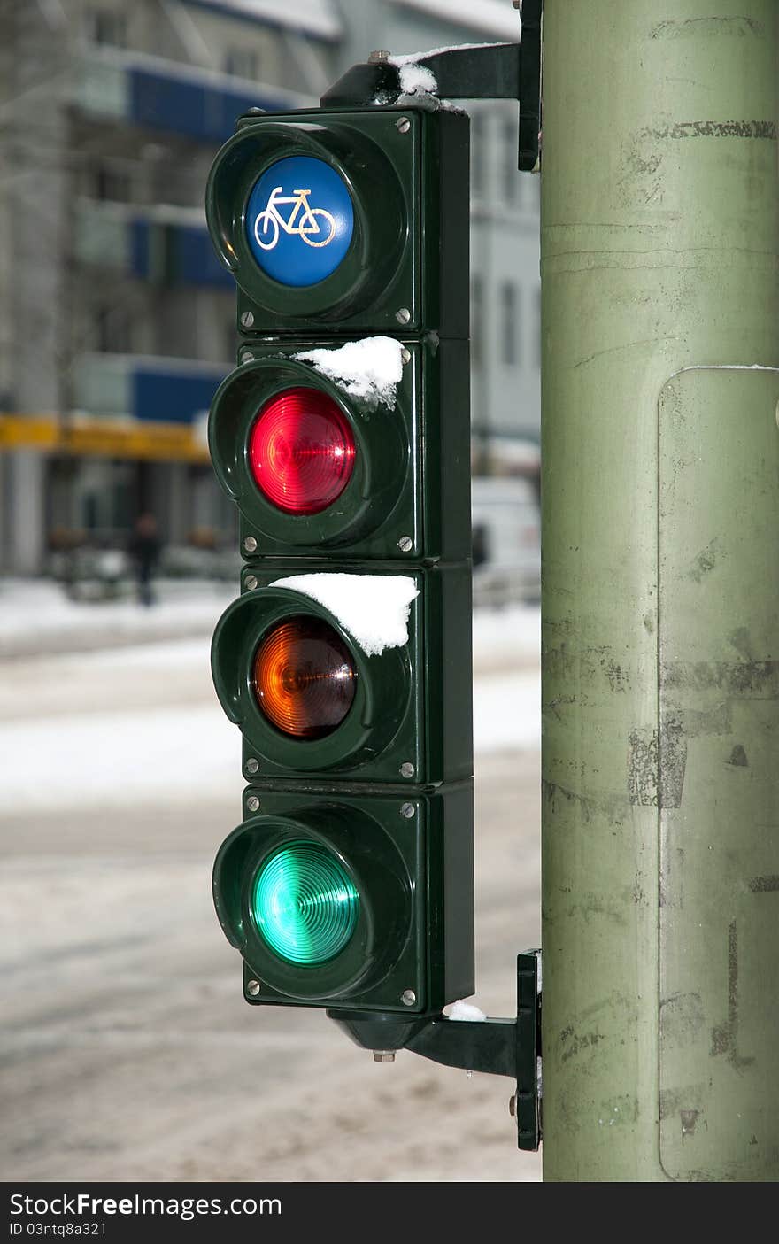 Traffic lights with a cycle lane signal