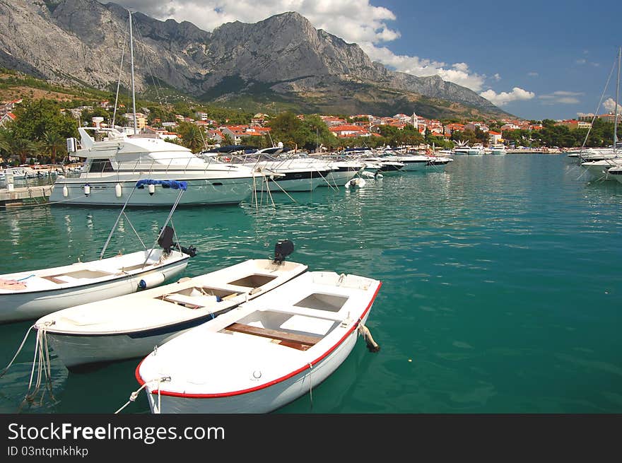 Spectacular clouds over Baska Voda on Adriatic coa