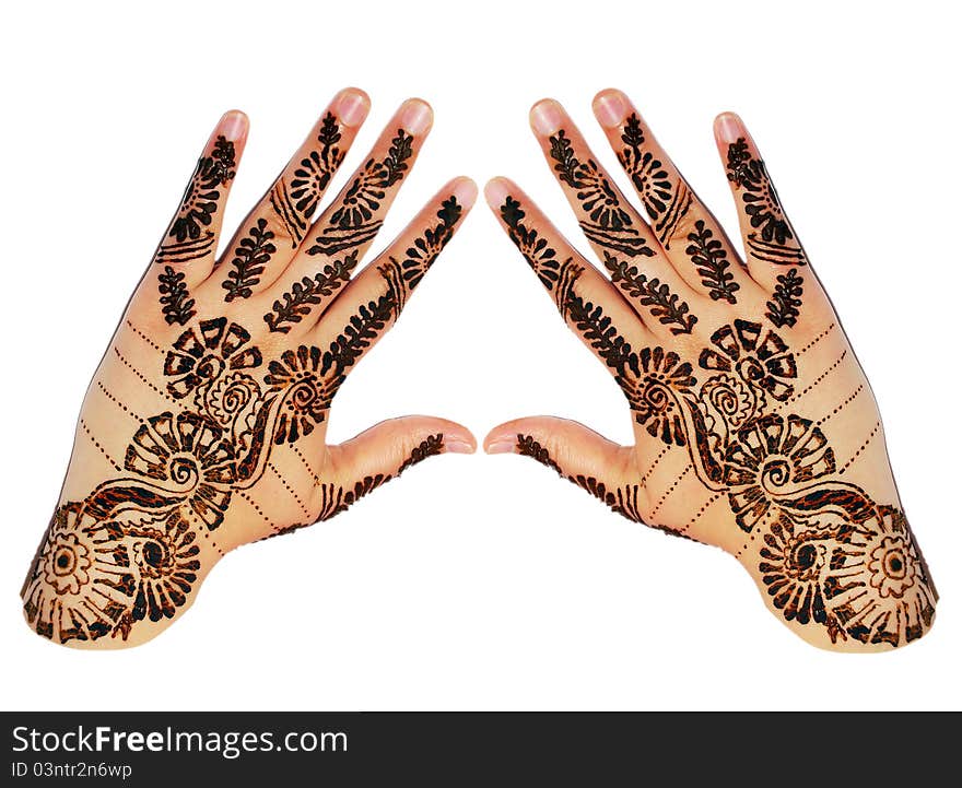 Hand with Henna design asian tradition. Hand with Henna design asian tradition