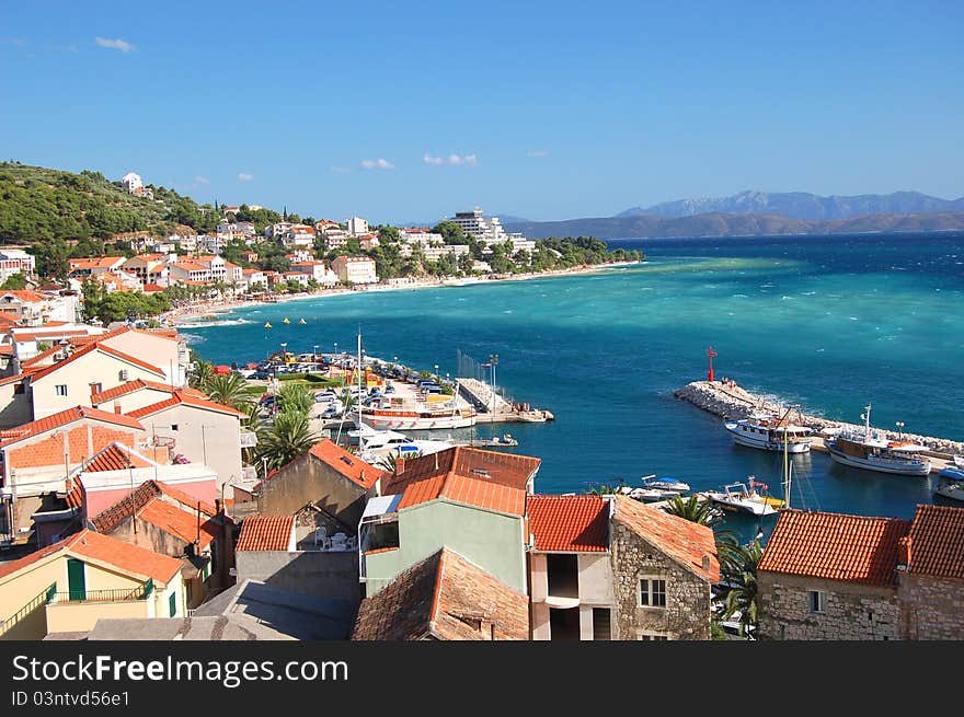 gorgeous azure scenic view on podgora in croatia