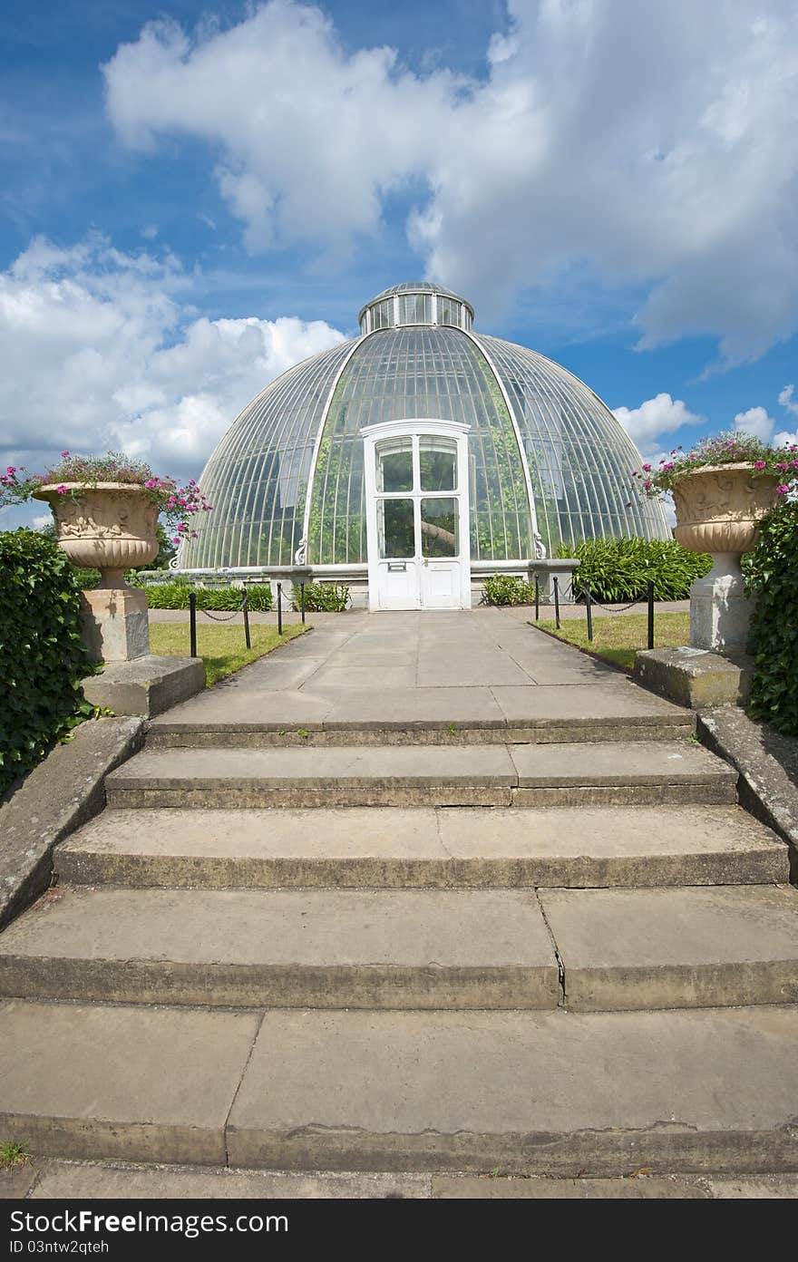 Large glasshouse in a public park