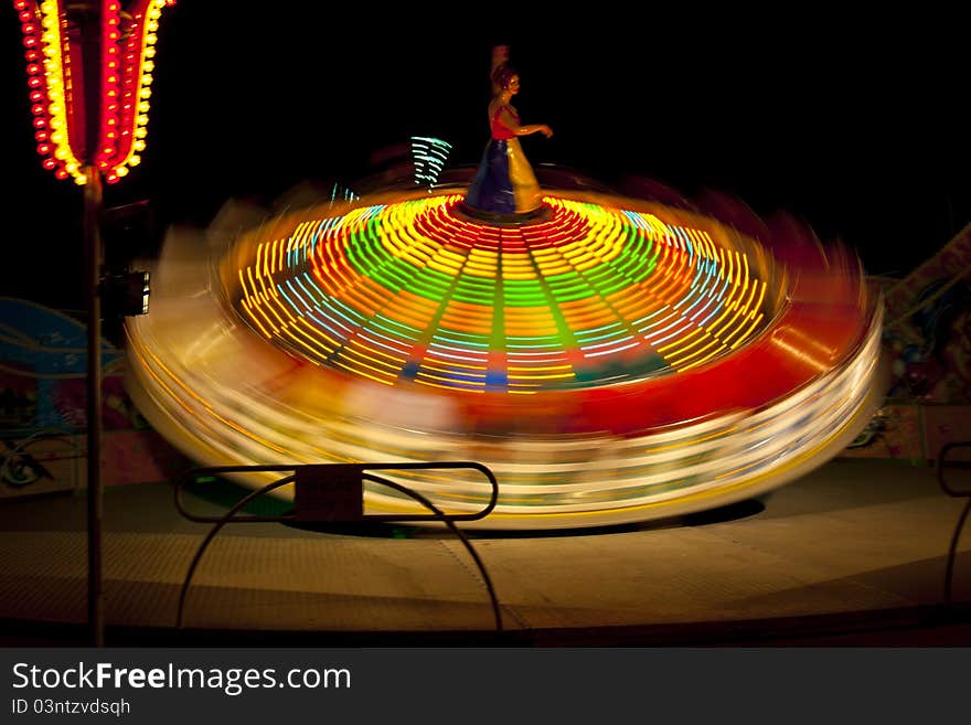 A colorfull kermis at night