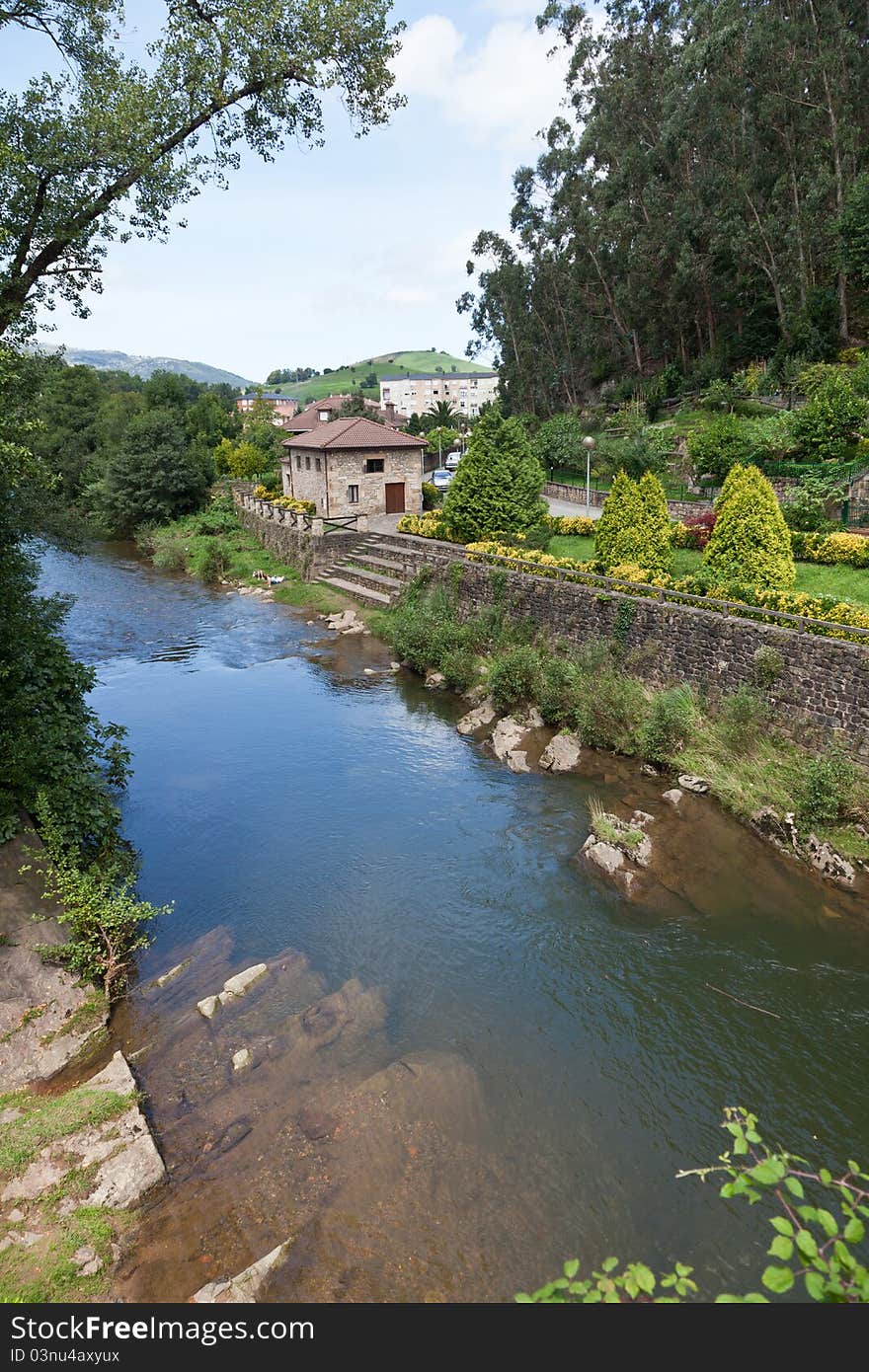 River in the village