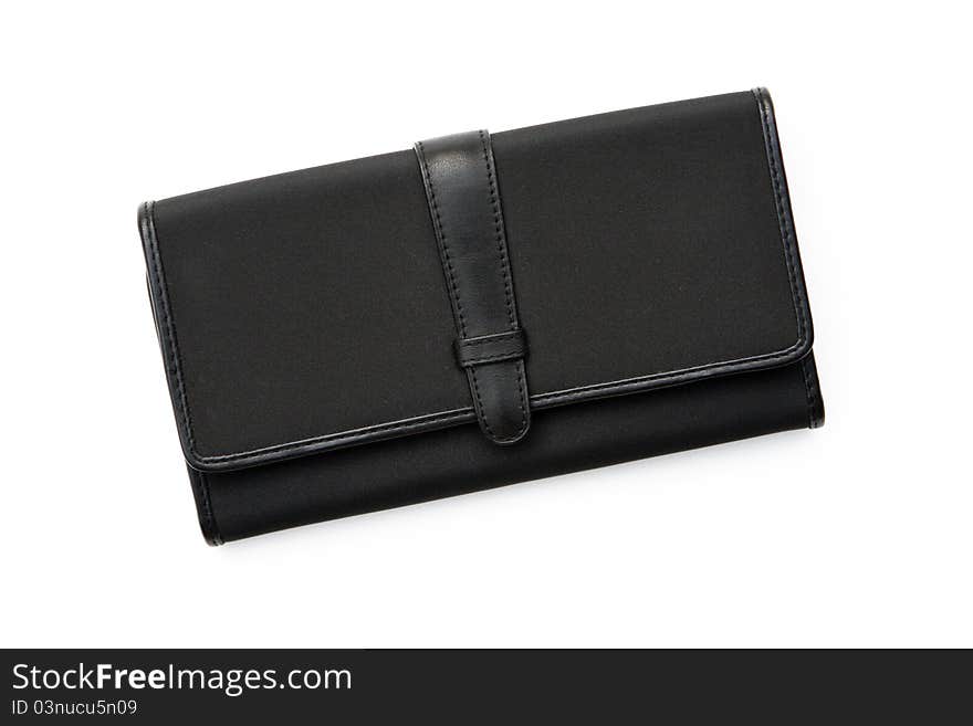 Womens Black Wallet on white background