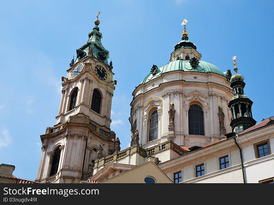 Steeple Of Saint Nicolas Church In Prague