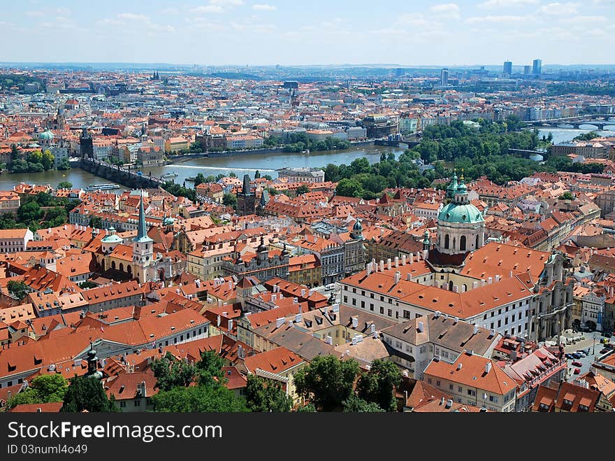 A view of Charles bridge in Prague