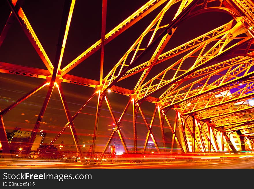 Evening Bridge in Shanghai, China