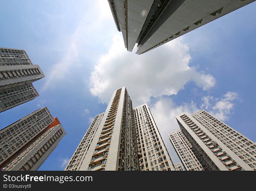 Hong Kong apartment blocks