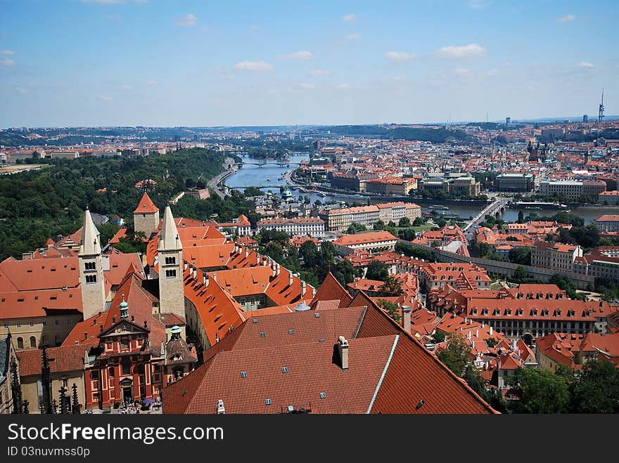 View of Prague city in Czech republic. View of Prague city in Czech republic