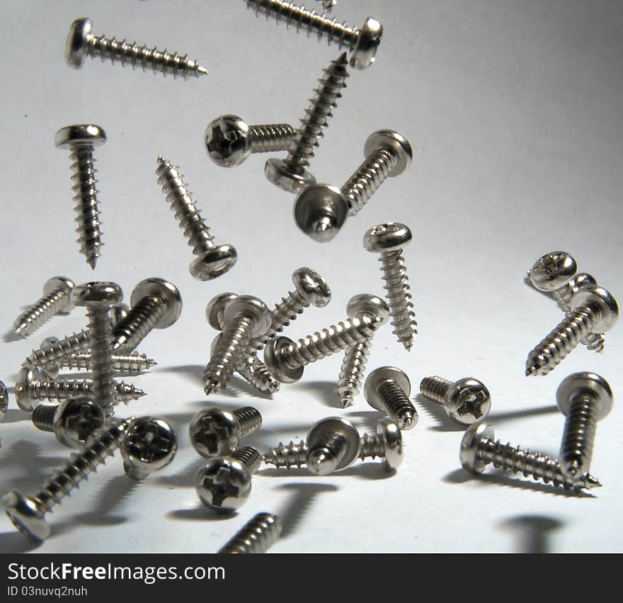 Closed up of many screws