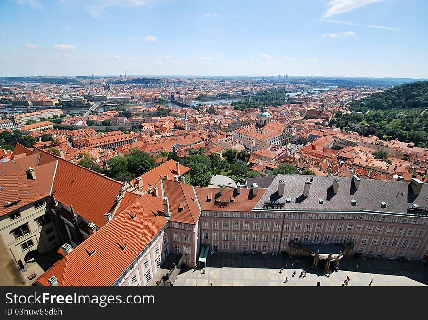 A Aerial View Of Prague