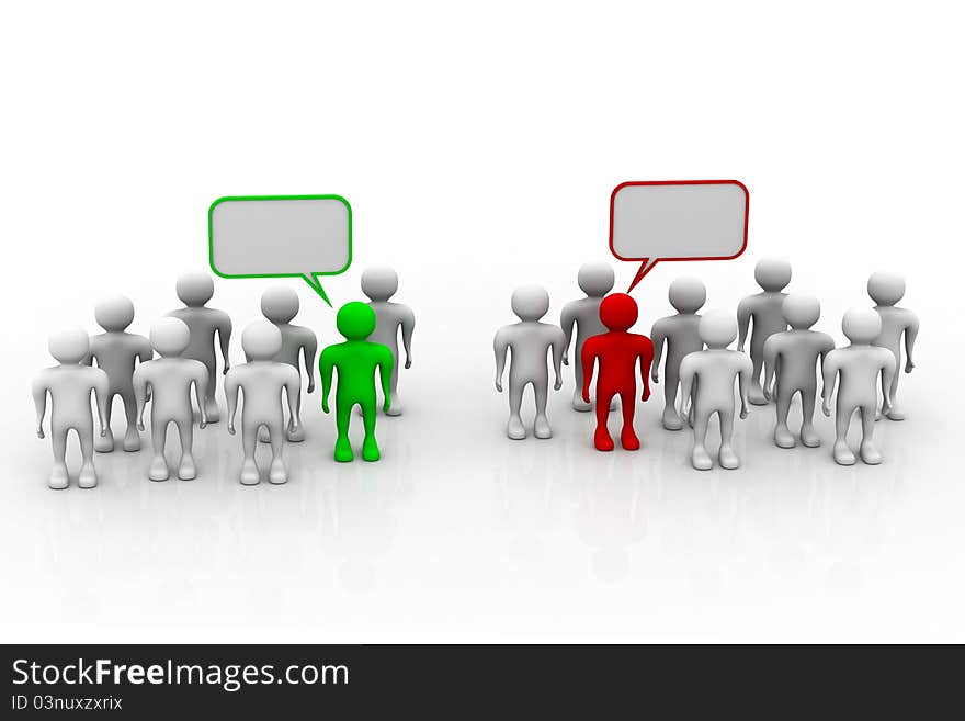 Social networking people with speech bubbles