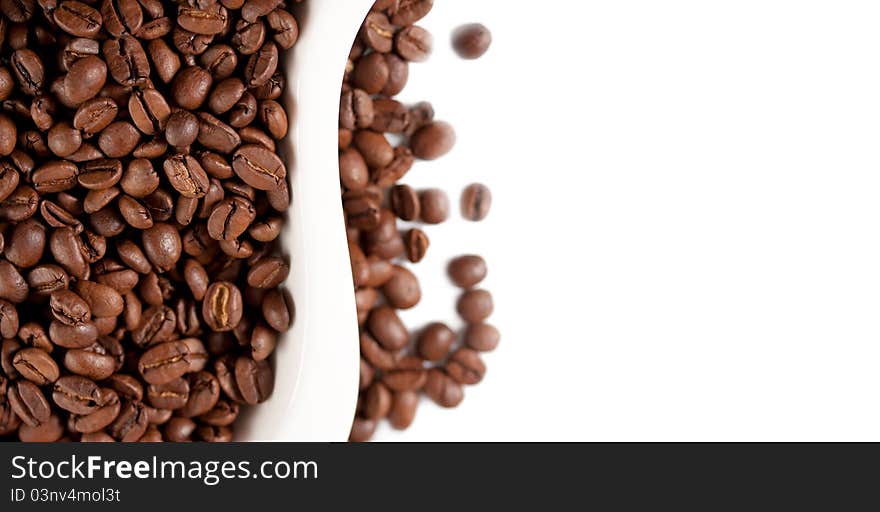 Frame from coffee beans isolated