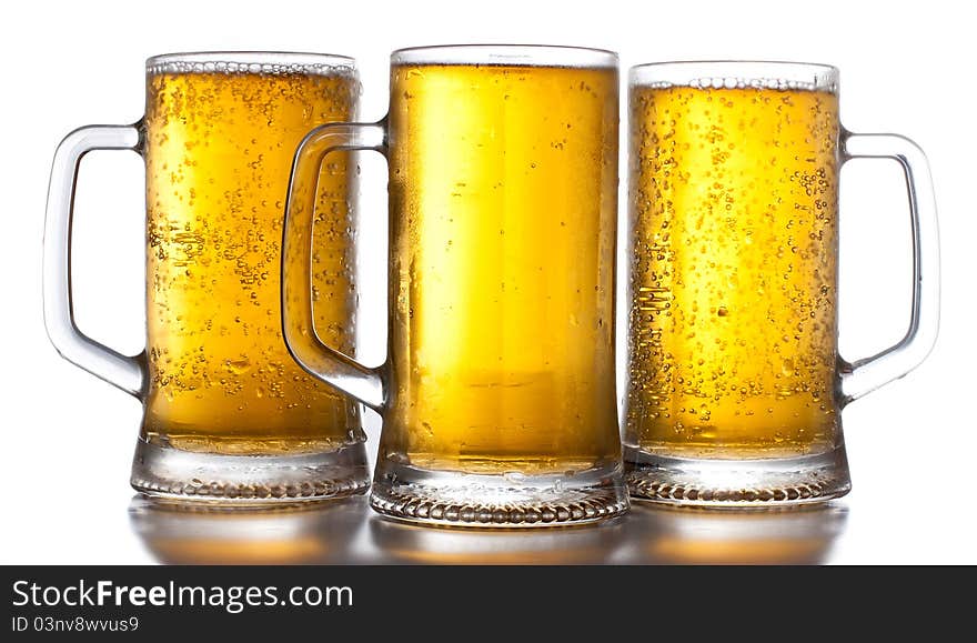 Beer mug at the table close-up, background. Beer mug at the table close-up, background