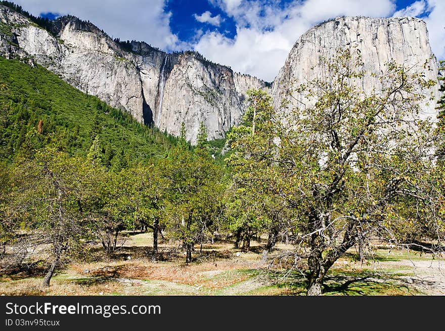 Yosemite Falls in Yosemite National Park, California. Yosemite Falls in Yosemite National Park, California