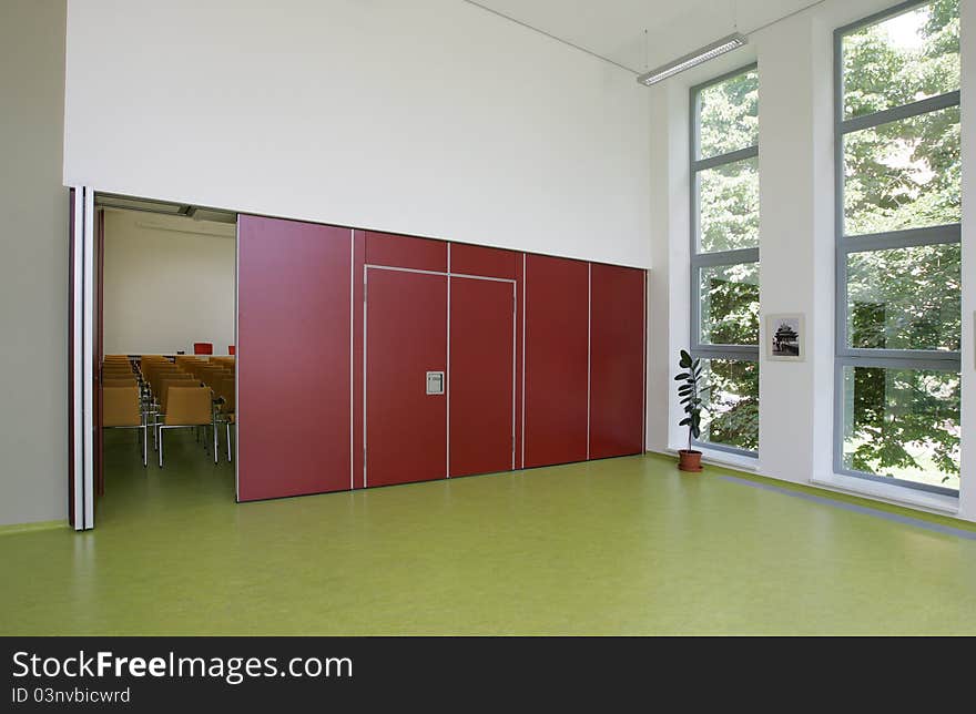 Contemporary office boardroom with brightly colored furniture. Contemporary office boardroom with brightly colored furniture