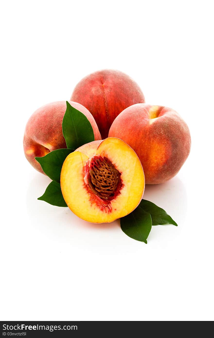 Peach On White Background