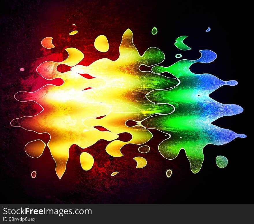 Colored drops on a grunge background