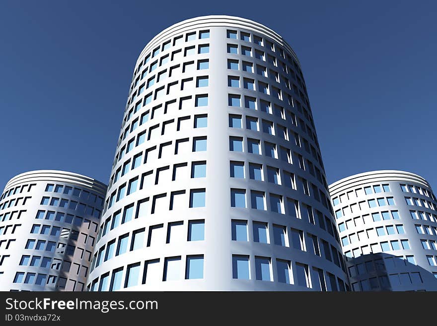 Moderns buildings with blue sky clouds