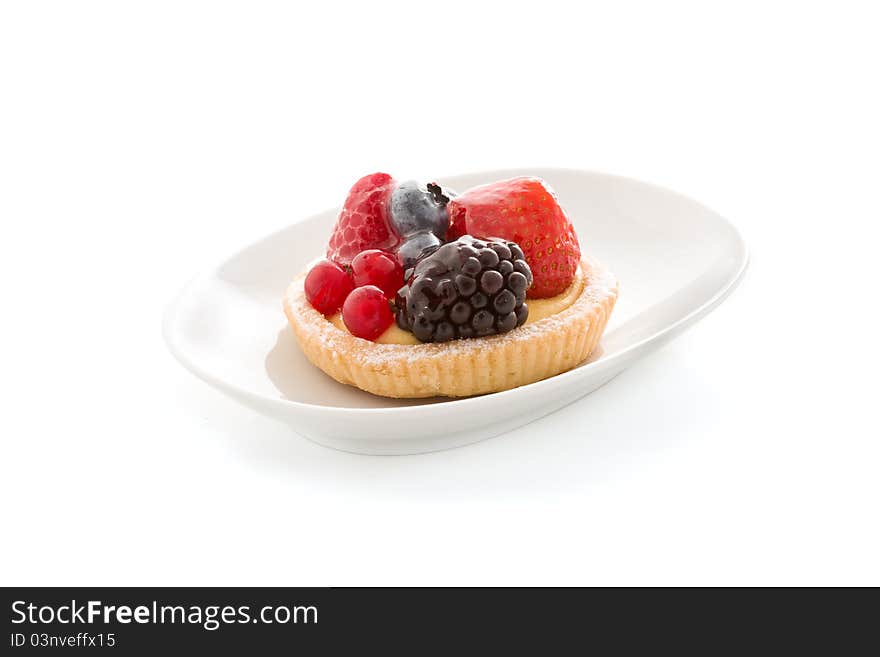 Pastry With Berries On White Background