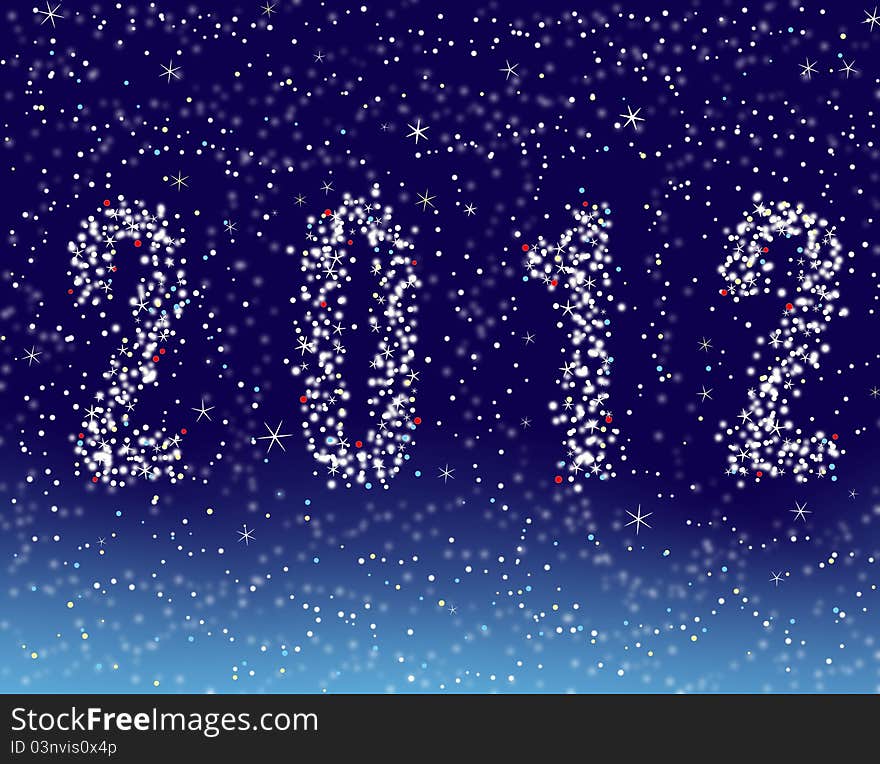 Happy new year 2012 in the space