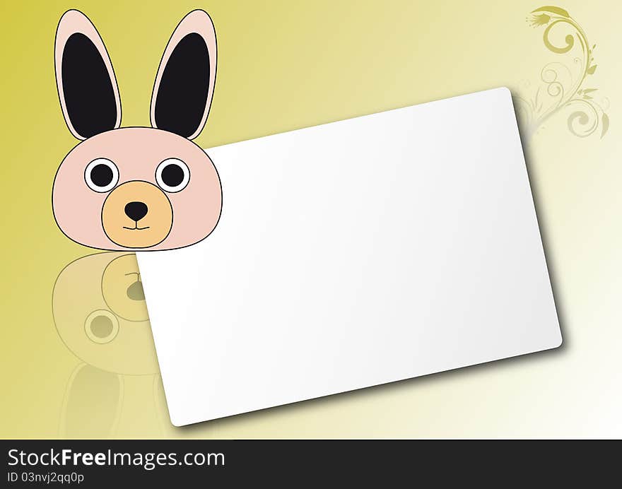 Illustration of sheet with rabbit. Illustration of sheet with rabbit