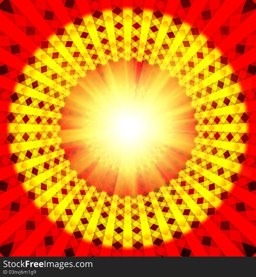 Red spirutal sun background