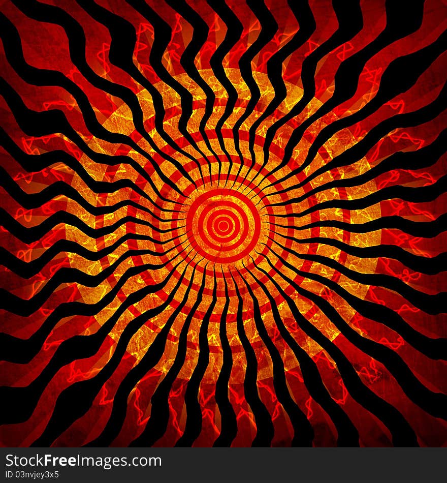 Spiritual abstract sun and flames medallion background. Spiritual abstract sun and flames medallion background