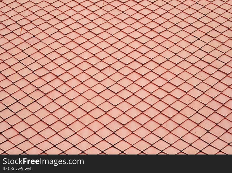 Orange ceramic roof of thailand