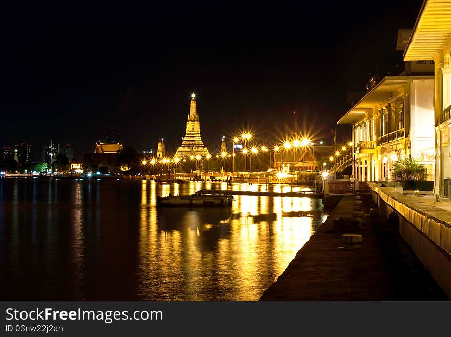 Night view of Pagoda Wat Arun in historical center of Bangkok, Thailand. Night view of Pagoda Wat Arun in historical center of Bangkok, Thailand