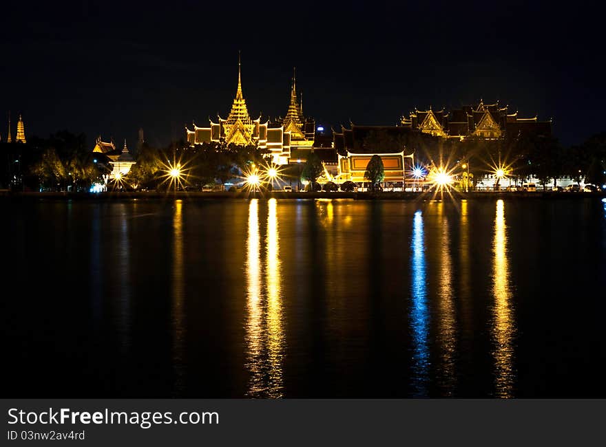 Royal Place At Night In Thailand