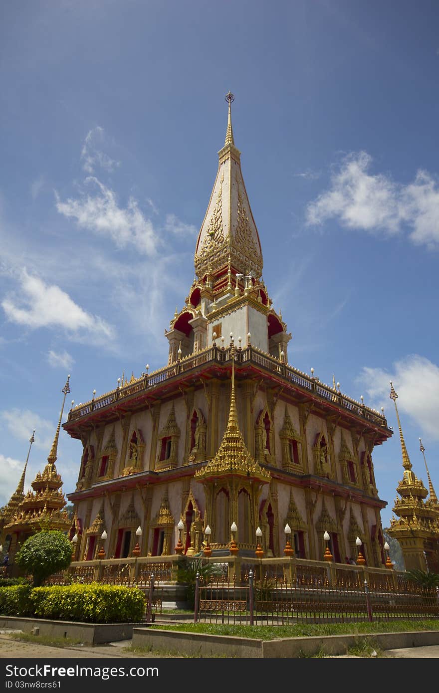 Buddhist stupa in Wat Chalong