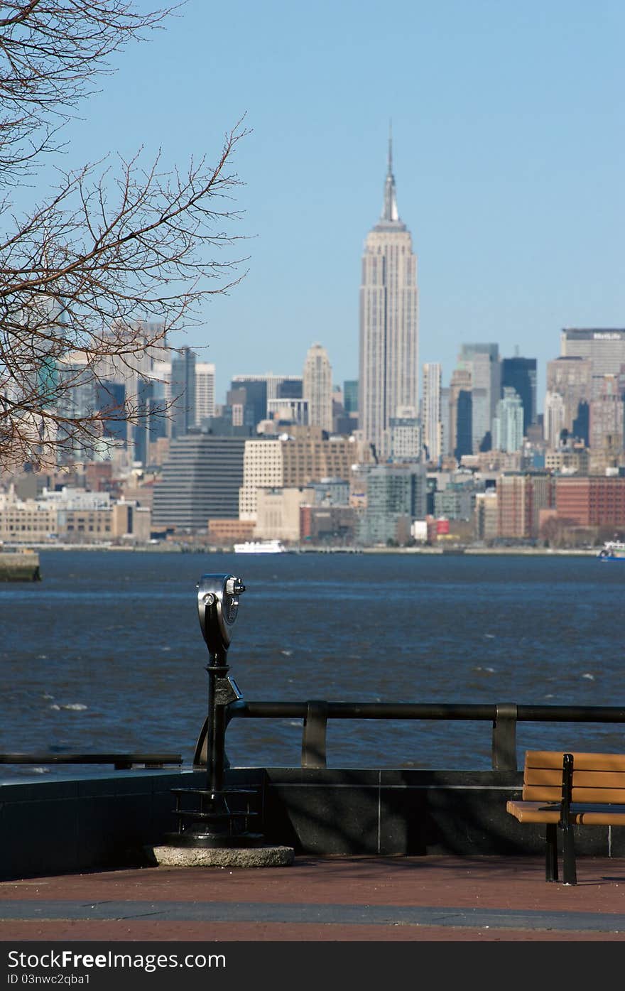 Binocular in front to skyline new york