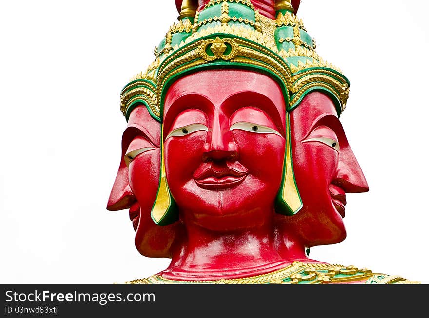 Red Brahma Face Of Budha Image