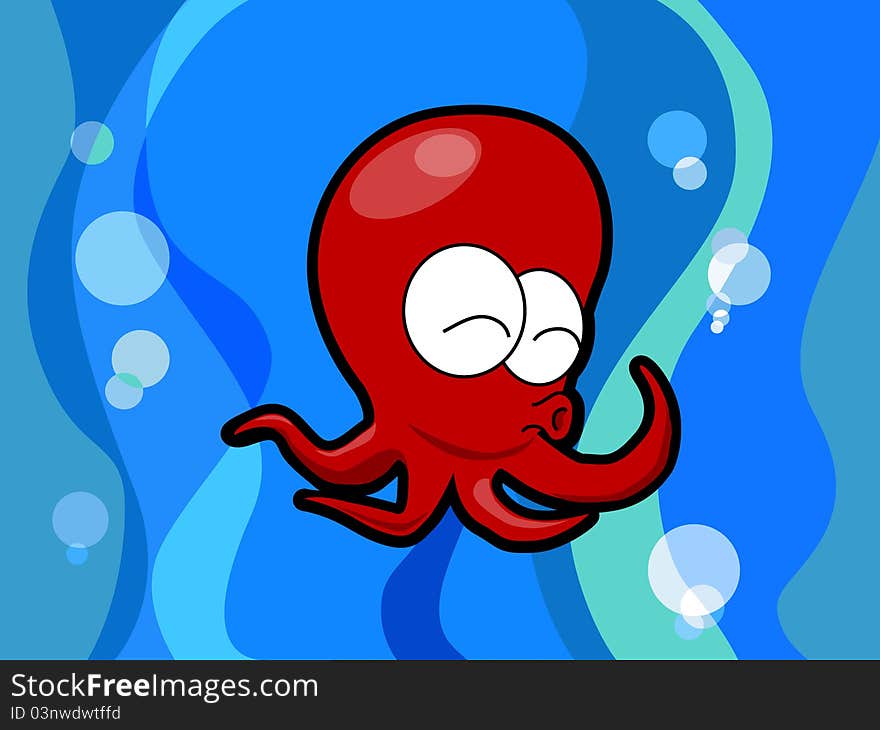 Happy Red Octopus