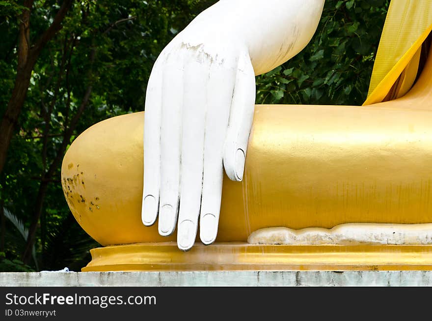 White hand of buddha image, Thailand. White hand of buddha image, Thailand