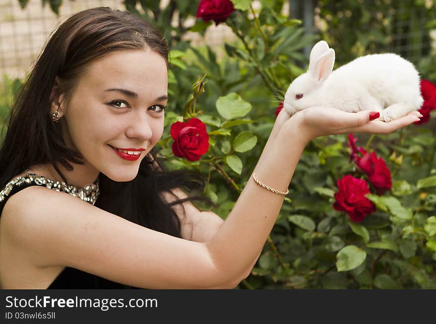 Girl Holding Rabbit