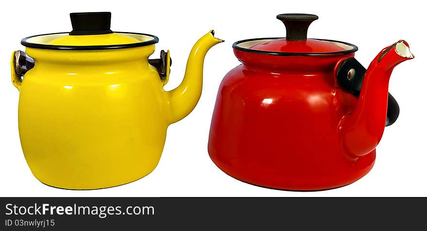 Red & yellow coffee pot