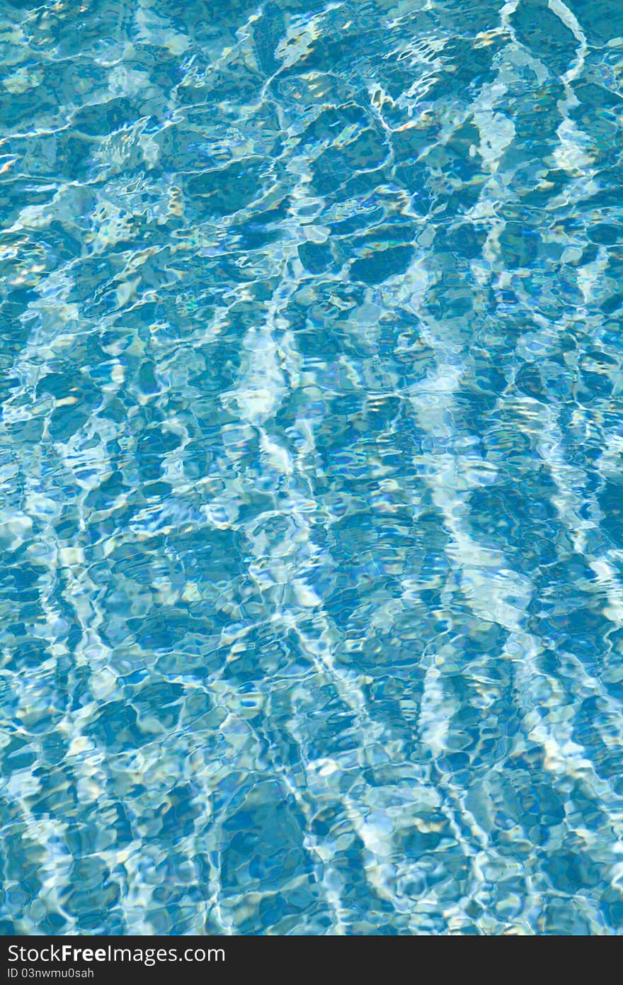 Clear blue water in the swimming pool