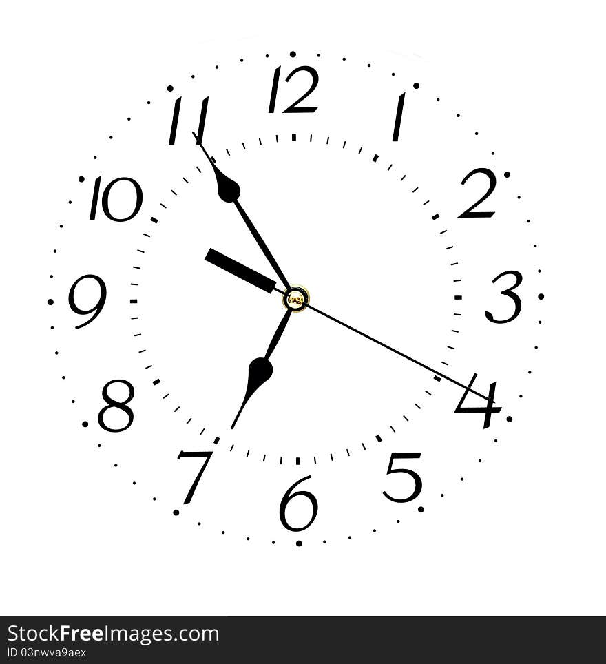 Clock face isolated on white background - time concept