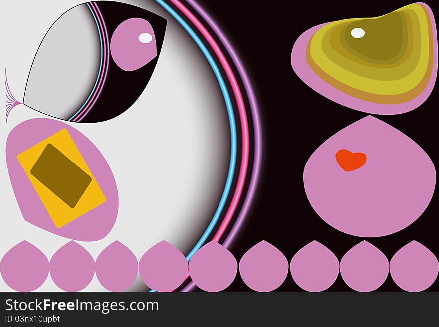 Love at first sight with abstract color shapes. Love at first sight with abstract color shapes